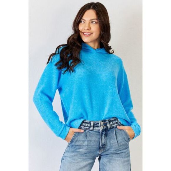 Zenana Outfitters Tops - Zenana Full Size Long Sleeve Cozy Hoodie